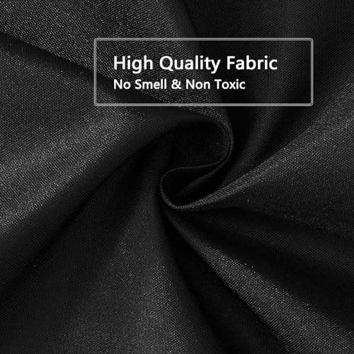 LLSCL Fabric Shower Curtain Liner with Magnets, Black Grid Waterproof Hotel Quality, 72 x 72 Machine Washable