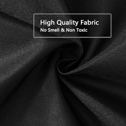 LLSCL Fabric Shower Curtain Liner with Magnets, Black Grid Waterproof Hotel Quality, 72 x 72 Machine Washable