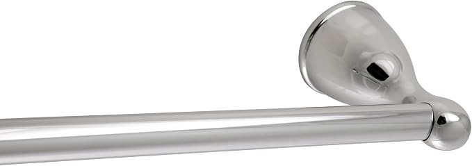 Design House 558619 Ames Transitional Towel Bar for Bathroom Bedroom Closet or Kitchen, 24", Polished Chrome | Wall Mount, Transitional, Zinc, Hardware, 558619