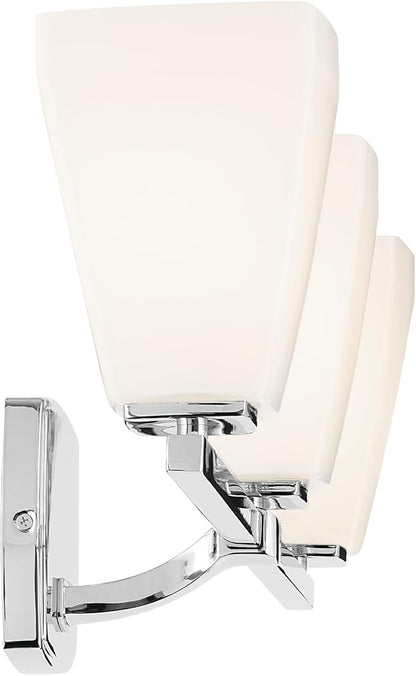 Kichler Marant 21.25" 3-Light Vanity Light with Opal Glass in Chrome, for Bathroom, Powder Room, Over Mirror, (21.25" W x 9.5" H), 55216CH