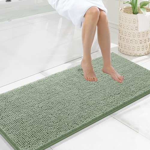 Smiry Bathroom Rugs 47X20, Luxury Chenille Extra Soft Absorbent Bath Mat