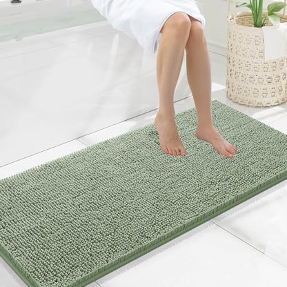 Smiry Bathroom Rugs 47X20, Luxury Chenille Extra Soft Absorbent Bath Mat
