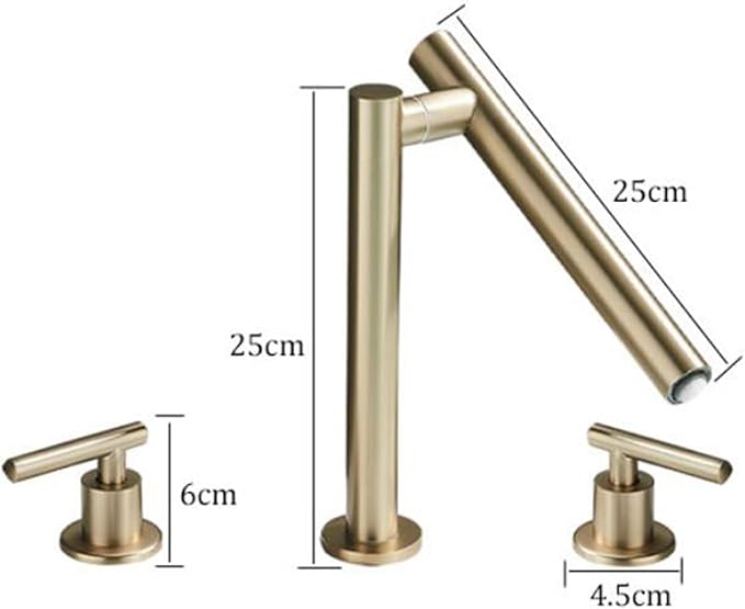 Bathroom Basin Mixer Faucet 3 Hole Swivel Brass Double Handle 3 Hole Basin Faucets-White