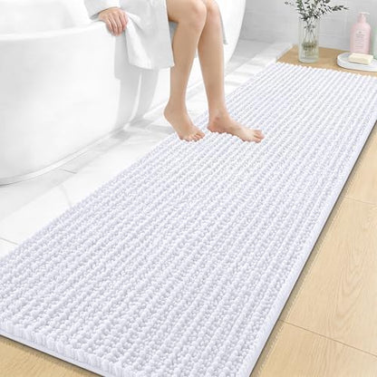 OLANLY Bathroom Runner Rugs 70x24, Thick Soft Absorbent Chenille Bath Rugs