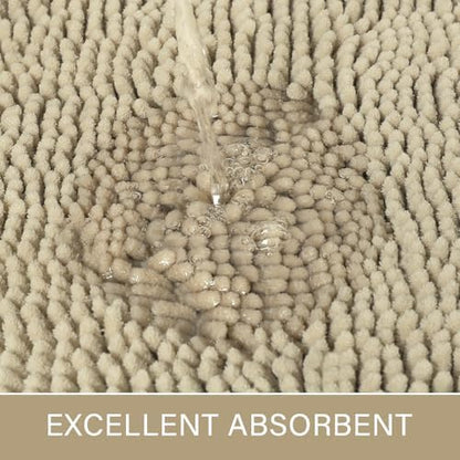 LOCHAS Luxury Bathroom Rug Shaggy Bath Mat 24 x 48 Inch, Beige
