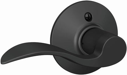 Schlage F10 ACC 622 Accent Door Lever, Hall & Closet Passage Lock, Matte Black