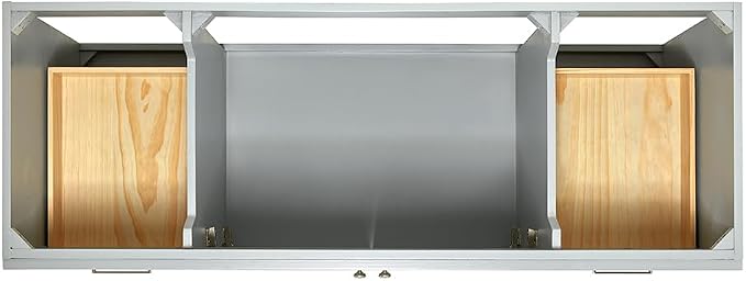 Bradford 60 Inch Bathroom Vanity Single Sink — Grey Bathroom Vanity with Sink, 1.5" Edge Italian Carrara Marble Countertop, Solid Wood, 2 Soft-Close Doors, 4 Dovetail Drawers