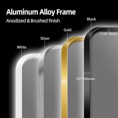 42" x 36" Black LED Bathroom Mirror with Lights - Motion Sensor | Smart Backlit Mirror Bathroom, Anti-Fog, 3-Color Stepless Dimmable, Memory Function, Metal Framed Rounded-Corner Rectangle