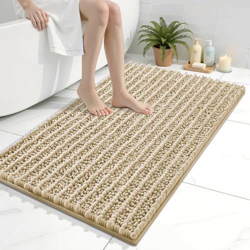 Arotive Bathroom Rugs Mat 36x24, Soft Absorbent Chenille Shaggy Bath Mat