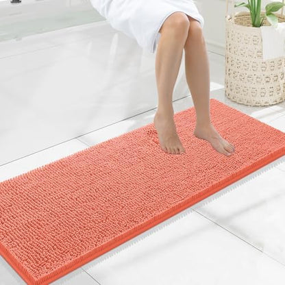Smiry Bathroom Rugs 47X17, Luxury Chenille Extra Soft Absorbent Bath Mat
