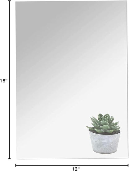 16" x 12" x 1Pcs Acrylic Mirror Sheet, Decorative Wall Mirror | Flexible Body Mirror Tiles with Self Adhesive Tapes, Non Glass Mirror Stickers for Bathroom Bedroom Home Wall Decor