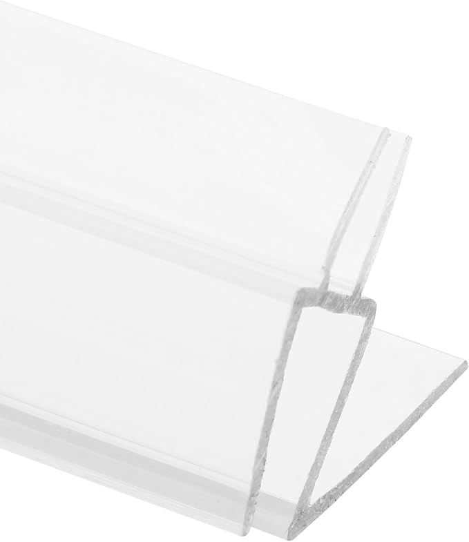 Prime-Line M 6256 Frameless Shower Door Bottom Seal for 1/4 in. Thick Glass Doors, Dual Flap and 45 Degree Drip Guard, 36 in., Clear Vinyl (Single Pack)