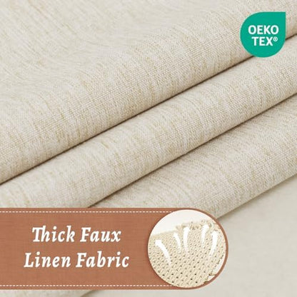 WONICY No Hook Shower Curtain with Liner for Bathroom, Cream, 71 x 86 Inch