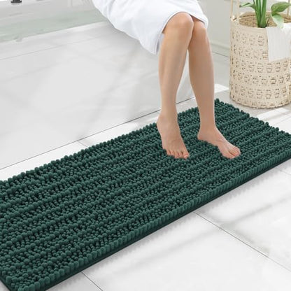 Smiry Bathroom Rugs 47X17, Extra Soft Rubber Backing Chenille Bath Mats
