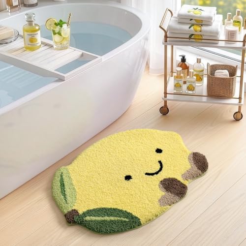 LUMI Cute Bathroom Rug, Absorbent Non Slip Bath Mat, 20.5"x29", Lemmy