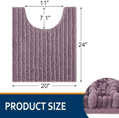 Smiry Bathroom Toilet Rugs U Shaped 24X20, Chenille Bath mats for Toilet