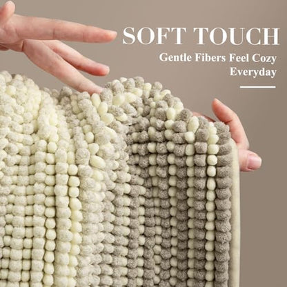 BSICPRO Bathroom Rugs, 17x24 Chenille Bath Mats, Sand