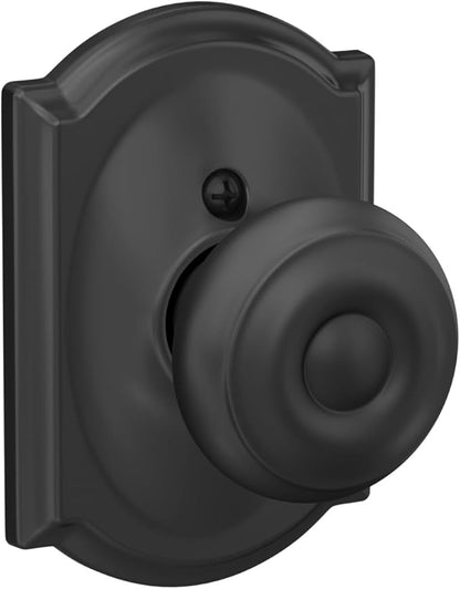 SCHLAGE Lock Company SCHLAGE Knob with Camelot Trim Non-Turning Lock, Matte Black (F170 GEO 622 CAM)