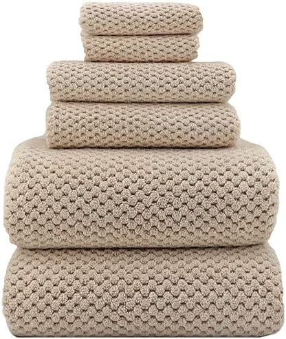 YTYC 39x78 Bath Sheets Set,Towels for Bathroom,Beige,6-Pieces