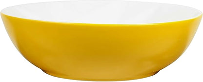 Fine Fixtures Bathroom Sink - 16 Inch Round Ceramic Vessel Sink, Modern Textured Interior Bowl Design, Perfect Sink for Bathroom Vanity, Yellow Wash Basin