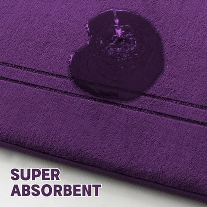 YIHOUSE Memory Foam Bath Mat Set, Bathroom Rugs Sets 2 Pieces, Non Slip Bath Mats for Bathroom, Super Soft and Water Absorbent Bath Rug Set, Machine Washable U Shape Rug,Purple