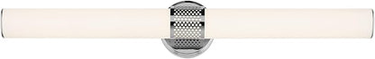 Kichler Sashi 32" LED Large Bath Bar with White Glass in Chrome, Modern, for Vanity, Fireplace, Buffet, Hallway, Vanity Mirror, (32" W x 5" H) 55193CHLED