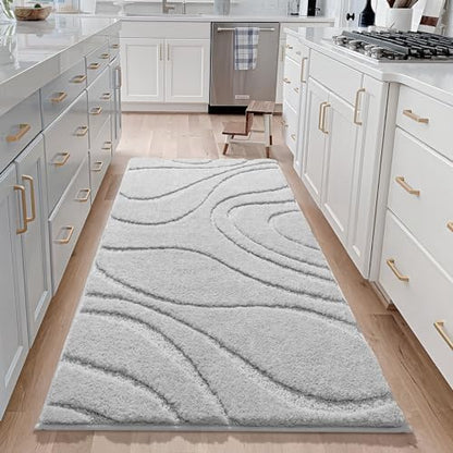 DEXDE Bathroom Rugs Runner Non Slip Bath Mats for Floor Shower Gray 24x47