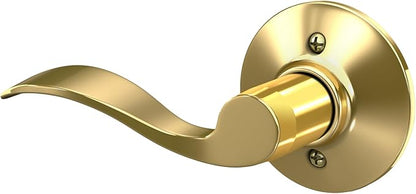 Schlage F170 ACC 605 RH Right Handed Accent Door Lever, One Sided Non-Turning Dummy Door Handle, Bright Brass