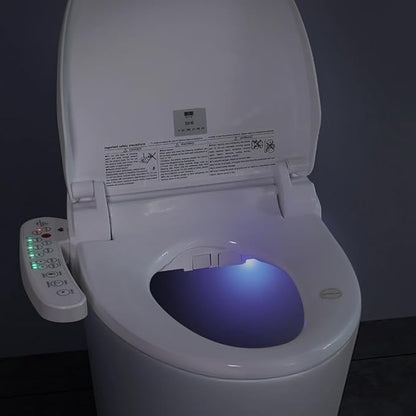 Bidet Toilet Seat Electric Warm Water Bidet with Warm Air Drying, Heated Seat Bidets with Self-cleaning Nozzle Temperature Adjustable White (Round)