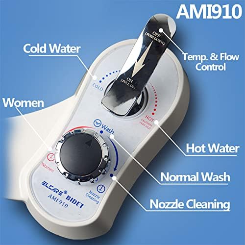 Bidet AMI910- Hot and Cold Water Bidet Attachment for Toilet - Self Cleaning Dual Nozzles(Frontal & Rear Wash) - Non-Electric Mechanical Bidet Toilet Attachment