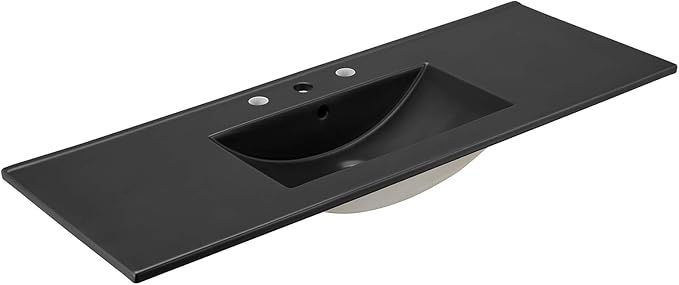 Modway Elysian 48" Burl Wood Single Bathroom Vanity in Black Brown with Ceramic Sink Basin