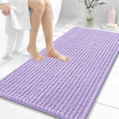 OLANLY Bathroom Runner Rugs 47x24, Thick Soft Absorbent Chenille Bath Rugs