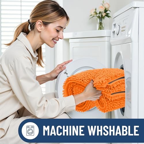 Smiry Bathroom Rugs 24X16, Luxury Chenille Extra Soft Absorbent Bath Mat