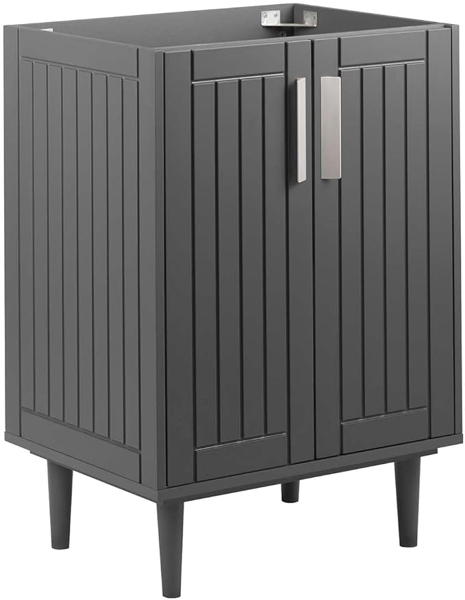 Modway Augusta 24" Bathroom Vanity Cabinet in Gray - Sink Basin Not Included