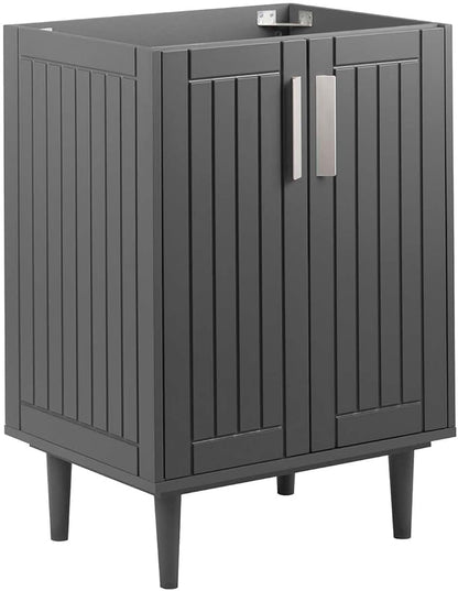 Modway Augusta 24" Bathroom Vanity Cabinet in Gray - Sink Basin Not Included