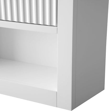 Vanity Art Vanity with Storage Cabinet & Shelves, Free-Standing Vanity with Soft-Closing Doors, White, Golden Brushed Handware VA91-TC-W-GB