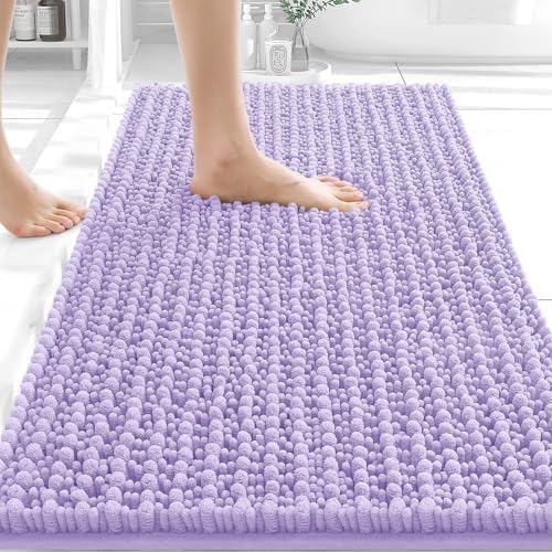 OLANLY Bathroom Rugs 34x21, Thick Soft Absorbent Chenille Bath Rugs