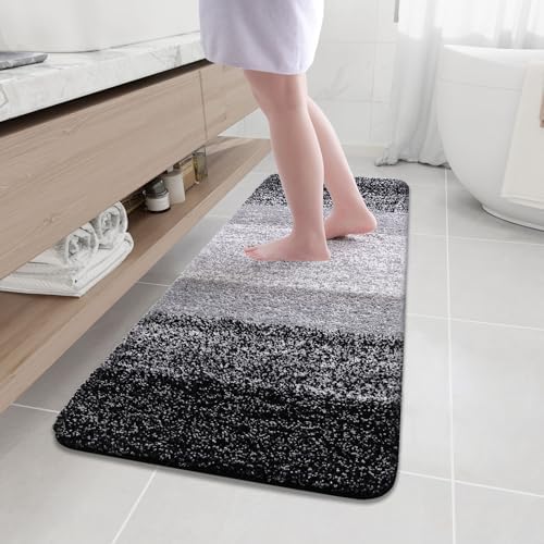 Arotive Microfiber Bathroom Rugs, Shaggy Soft Absorbent Bath Rug, 59x20
