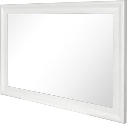 White Bathroom Mirror 24x36 Inch, Wooden Framed Rectangle Mirrors for Wall with Tempered Glassr for Bedroom Living Room or Entryway, Vertical or Horizontal Hanging