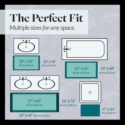 Memory Foam Bath Mat Non Slip Absorbent Super Cozy Velvet Bathroom Rug Carpet (17 inches X 24 inches, Grey)