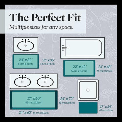 Memory Foam Bath Mat Non Slip Absorbent Super Cozy Velvet Bathroom Rug Carpet (17 inches X 24 inches, Grey)