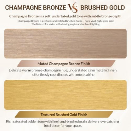 MIRRORART 24x40’’ Brushed Champagne Bronze Bathroom Mirrors for Wall