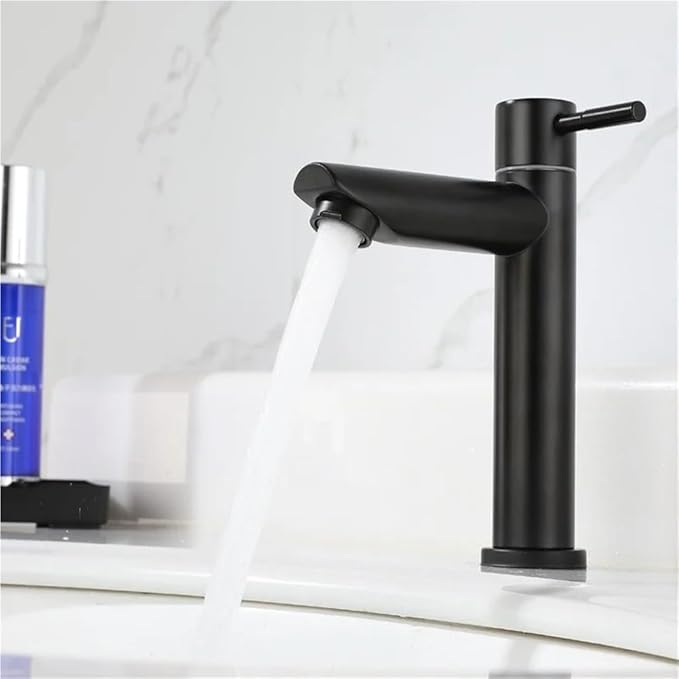Faucet Faucet 1/2Inch 304 Stainless Steel Single Cold Water Tap Gold Black Silver Color Deck Mounted Basin Sink Faucet(Gold) Faucet