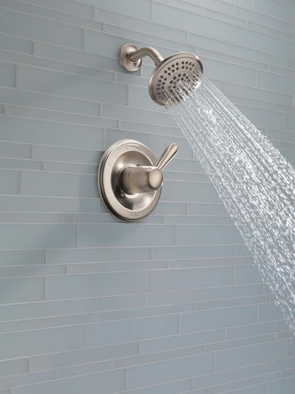 Delta Lahara 14 Series 5-Setting Shower Faucet Set, Brushed Nickel Shower Head and Handle Set, Valve Trim Kit, Stainless T14238-SS (Valve Not Included)