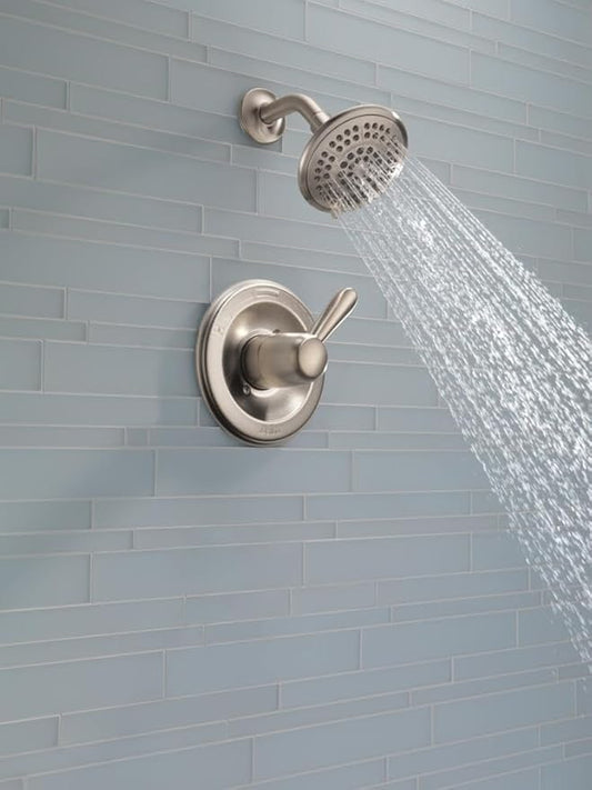 Delta Lahara 14 Series 5-Setting Shower Faucet Set, Brushed Nickel Shower Head and Handle Set, Valve Trim Kit, Stainless T14238-SS (Valve Not Included)