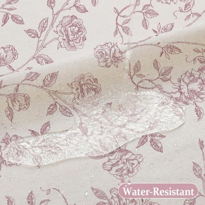 MitoVilla Vintage Farmhouse Pink Floral Poly-Cotton Shower Curtain, 72x72