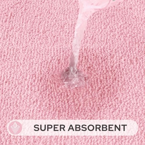 HOMEIDEAS Bathroom Rugs Sets 2 Piece, Soft Extra Long Bath Mat Light Pink