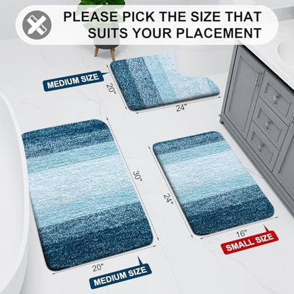 Arotive Microfiber Bathroom Rugs, Shaggy Soft Absorbent Bath Rug, 70x24