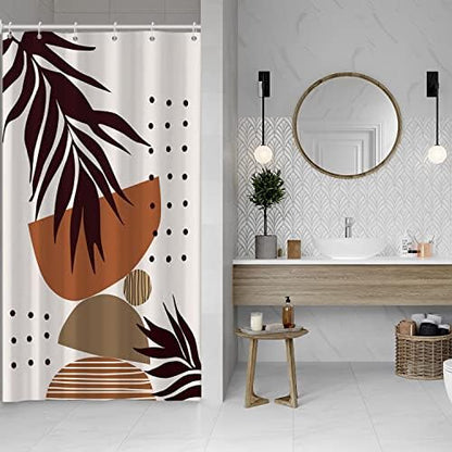 Mid Century Terracotta Shower Curtain for Bathroom 54x72 Inch