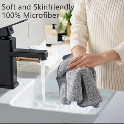 Ycosy Grey Hand Towels Set 16x31 Inches,Soft Microfibers Bathroom Towel Set 2 Pack,Highly Absorbent Quick Dry Luxury Towel Hotel Spa Gym Hand Towel Collection for Bathroom